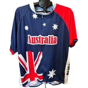 Primal Biking Jersey Mens 5X Australia Red White Blue Short Sleeve Union Jack